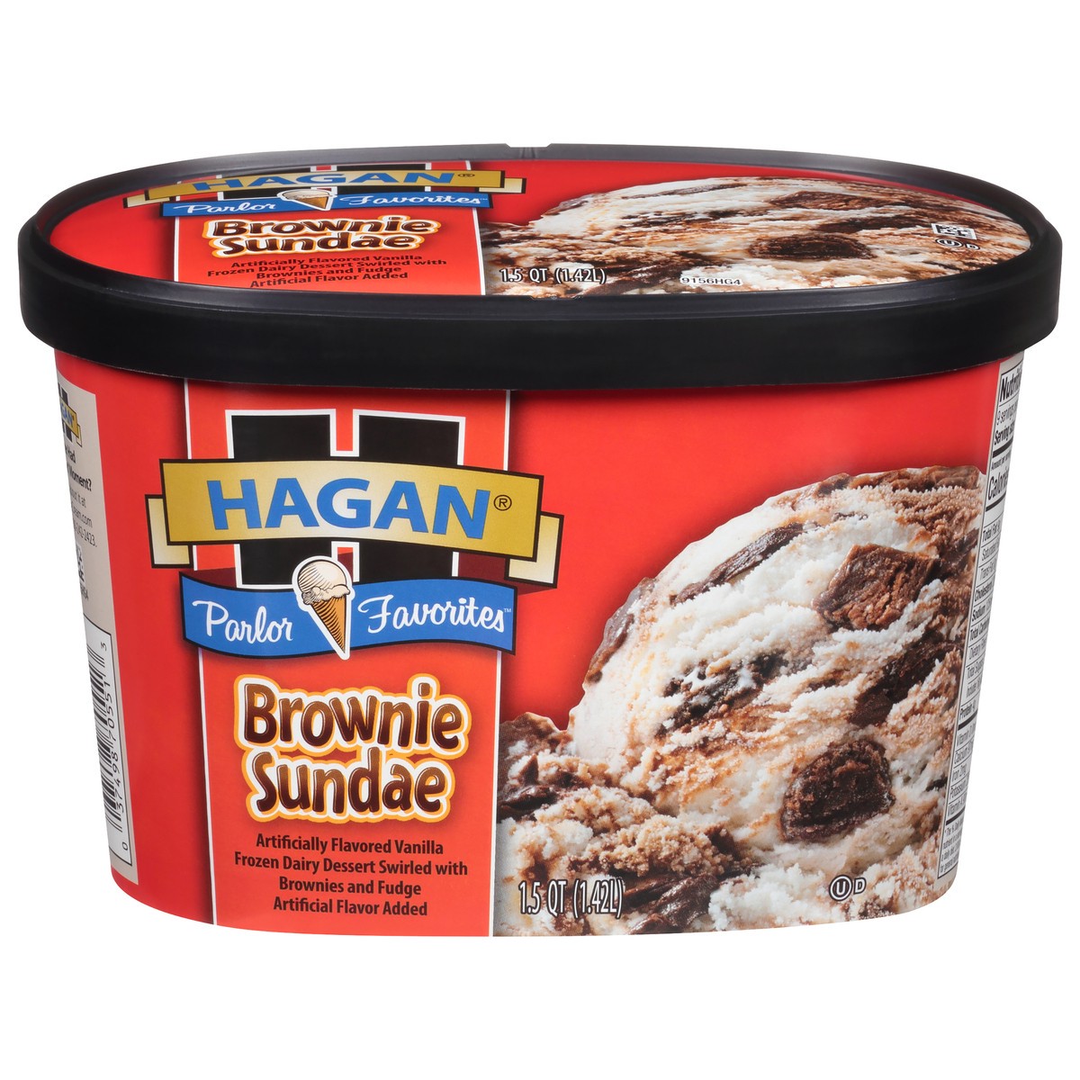 slide 1 of 10, Hagan Parlor Favorites Brownie Sundae Ice Cream 1.5 qt, 1.5 qt