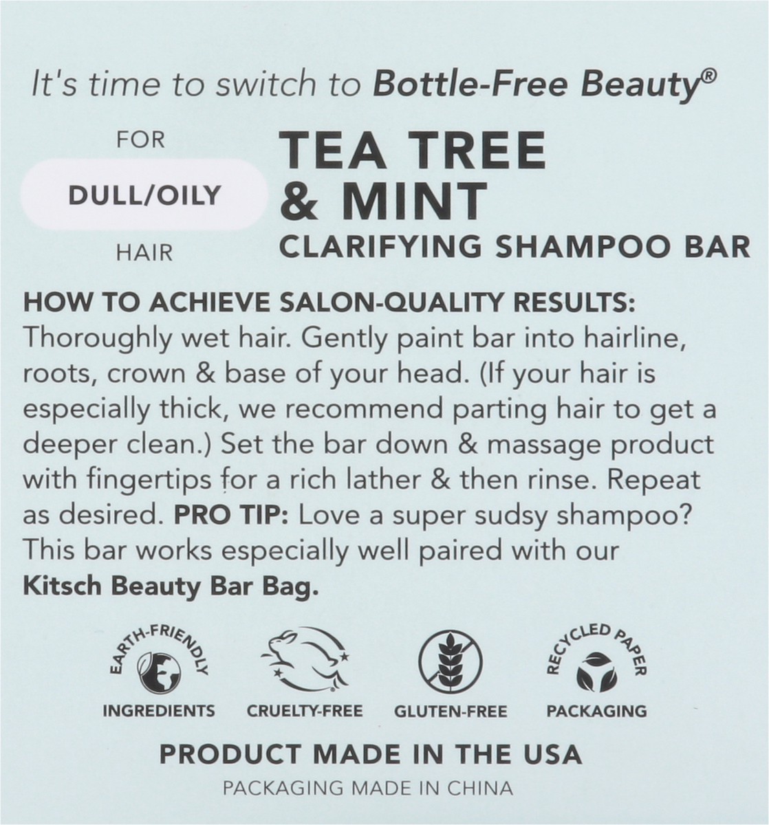 slide 7 of 9, Kitsch Clarifying Solid Tea Tree & Mint Shampoo 3.2 oz, 3.2 oz