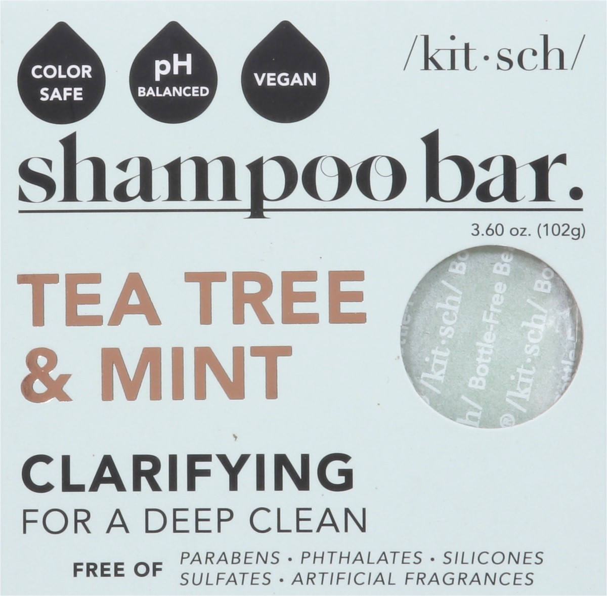 slide 6 of 9, Kitsch Clarifying Solid Tea Tree & Mint Shampoo 3.2 oz, 3.2 oz