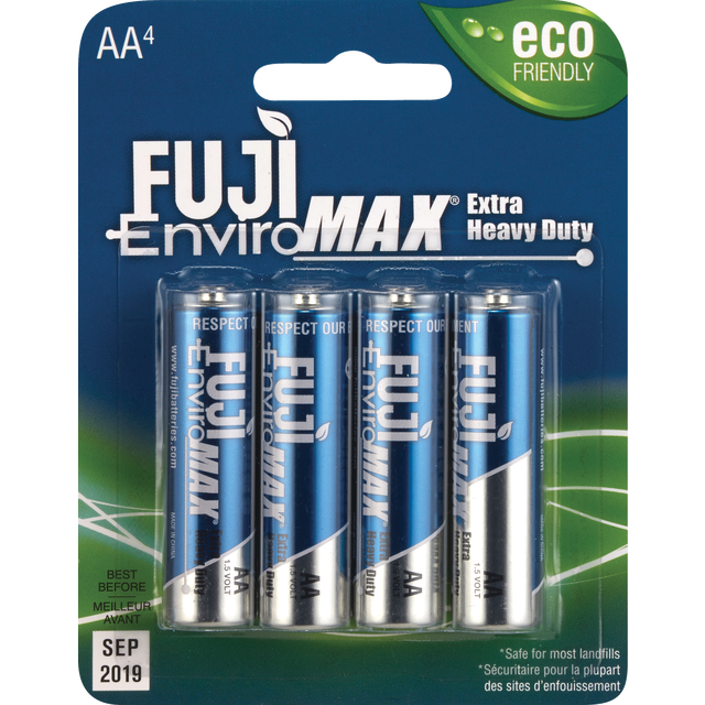 slide 1 of 1, Fuji EnviroMax Extra Heavy Duty AA Battery, 4 ct