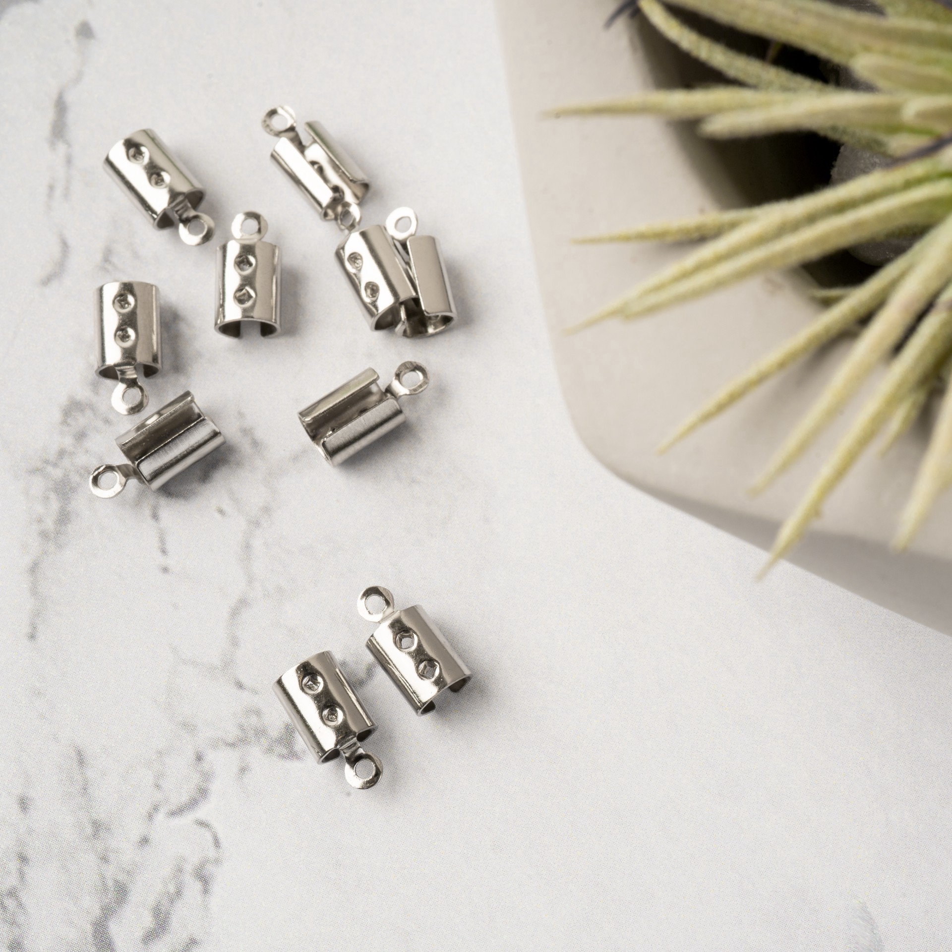 slide 2 of 3, 12mm Metal Cord End Crimps, 10ct. By Bead Landing, 12mm