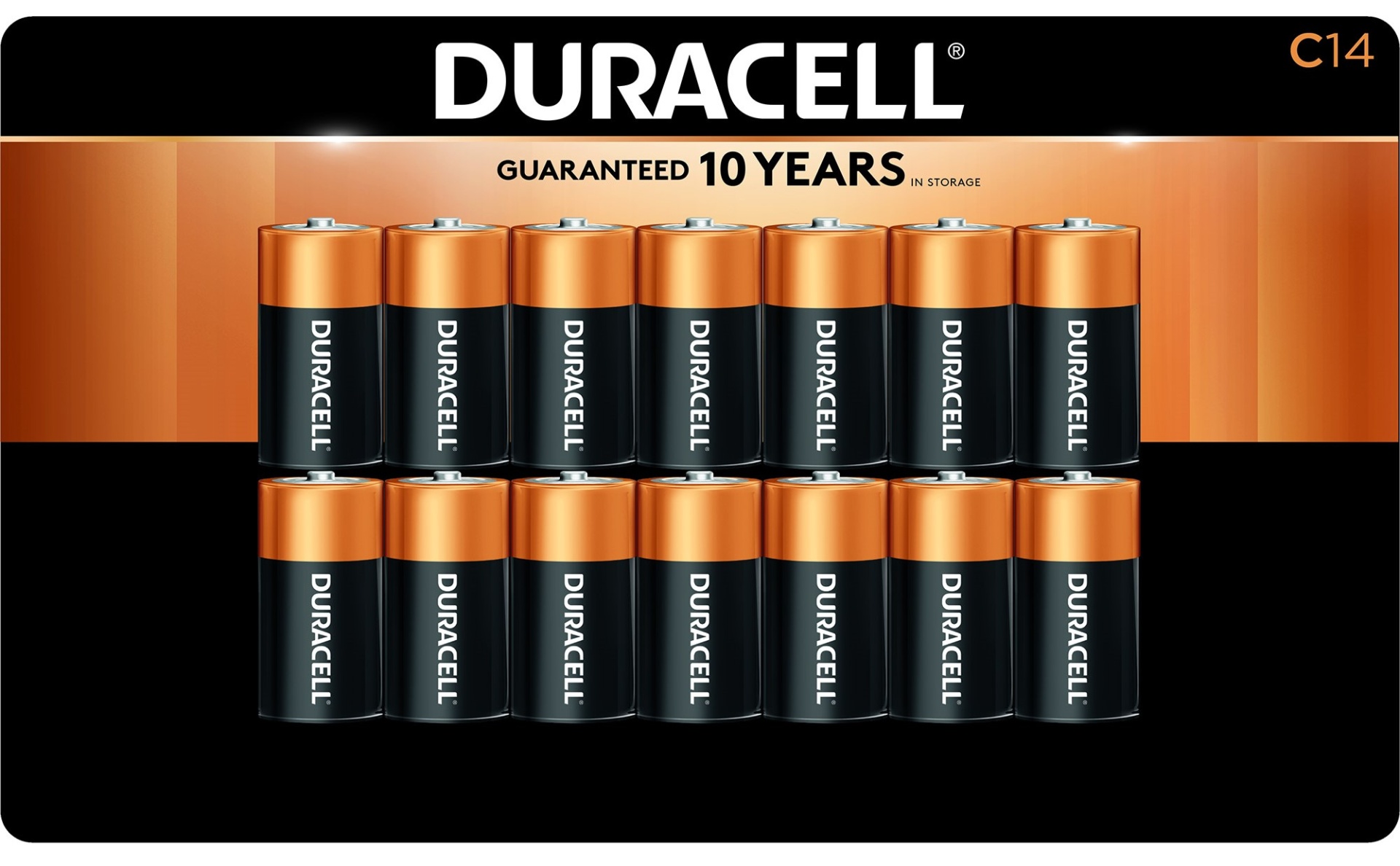 slide 1 of 1, Duracell Coppertop Alkaline C Batteries, 14 ct