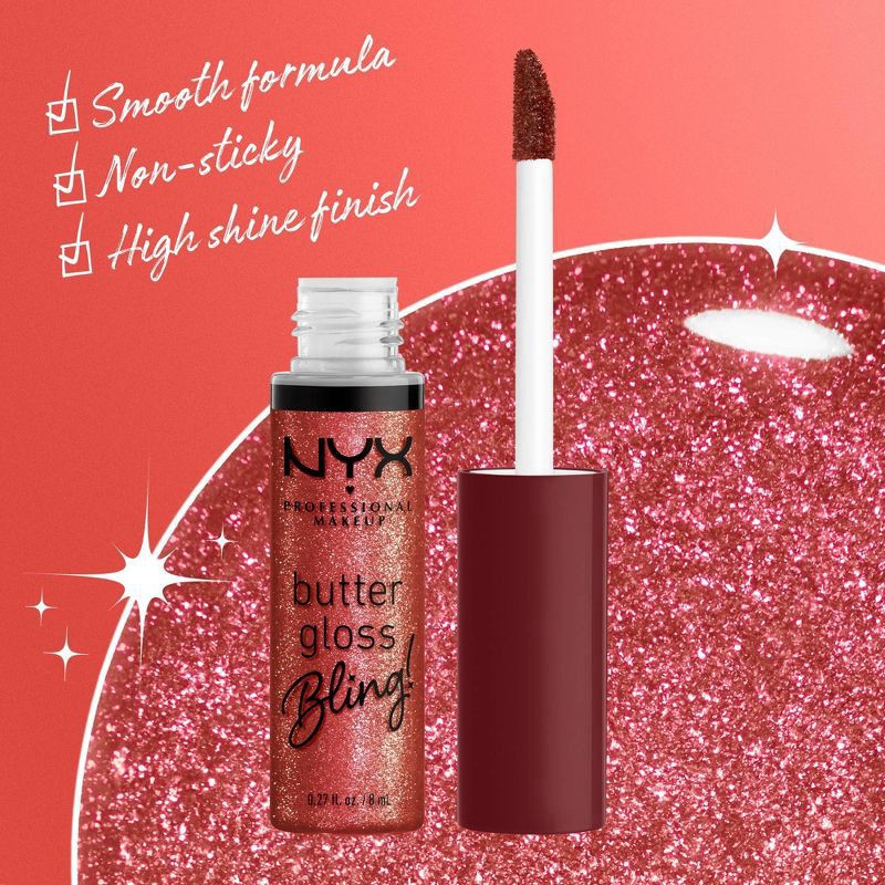 slide 3 of 9, NYX Professional Makeup Butter Gloss Bling Non Sticky Lip Gloss - 07 Big Spender - 0.27 fl oz, 0.27 fl oz
