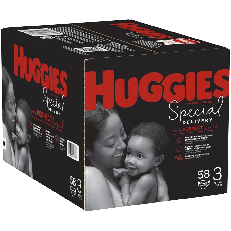 slide 2 of 3, Huggies Special Delivery Diapers, 58 ct; Size 3