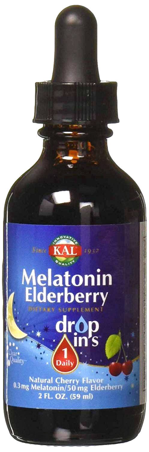 slide 1 of 1, Kal Melatonin Elderberry Dropins, 2 fl oz