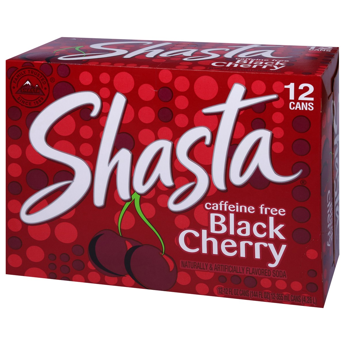 slide 7 of 9, Shasta Caffeine Free Black Cherry Cola 12 - 12 fl oz Cans, 12 ct