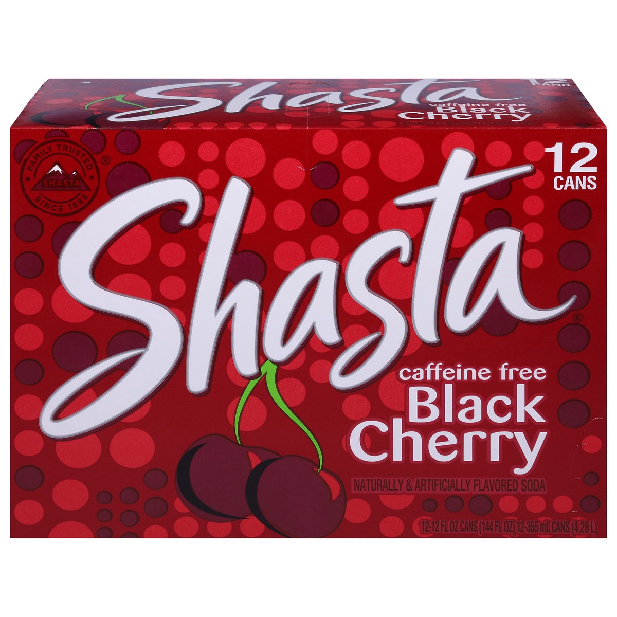 slide 1 of 9, Shasta Caffeine Free Black Cherry Cola 12 - 12 fl oz Cans, 12 ct