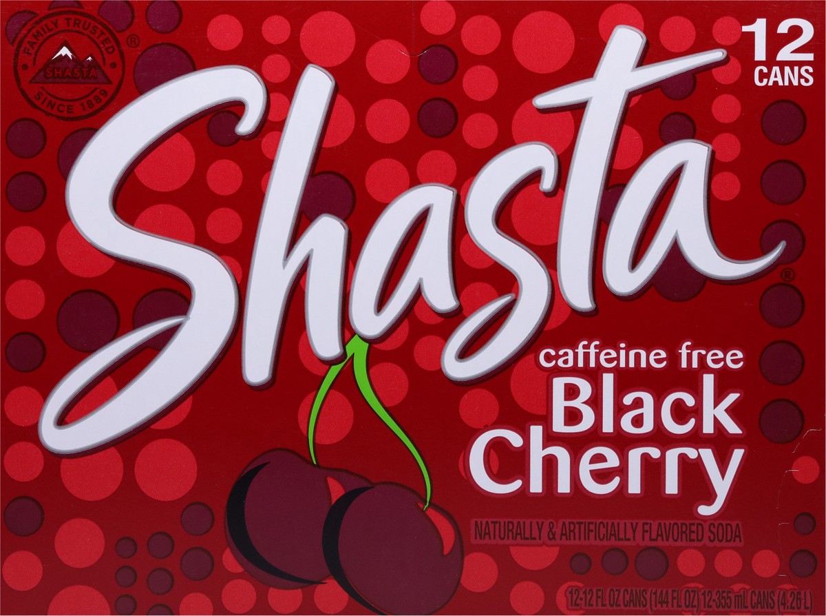 slide 6 of 9, Shasta Caffeine Free Black Cherry Cola 12 - 12 fl oz Cans, 12 ct