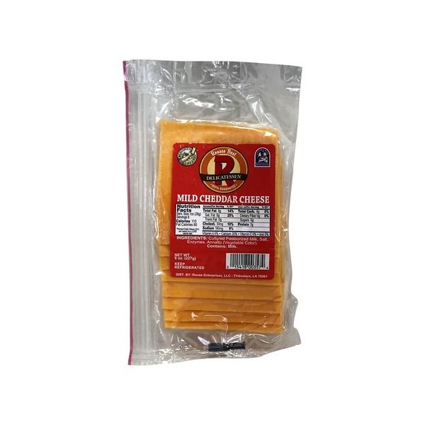 slide 1 of 1, Rouses Sliced Mild Chedda, 8 oz