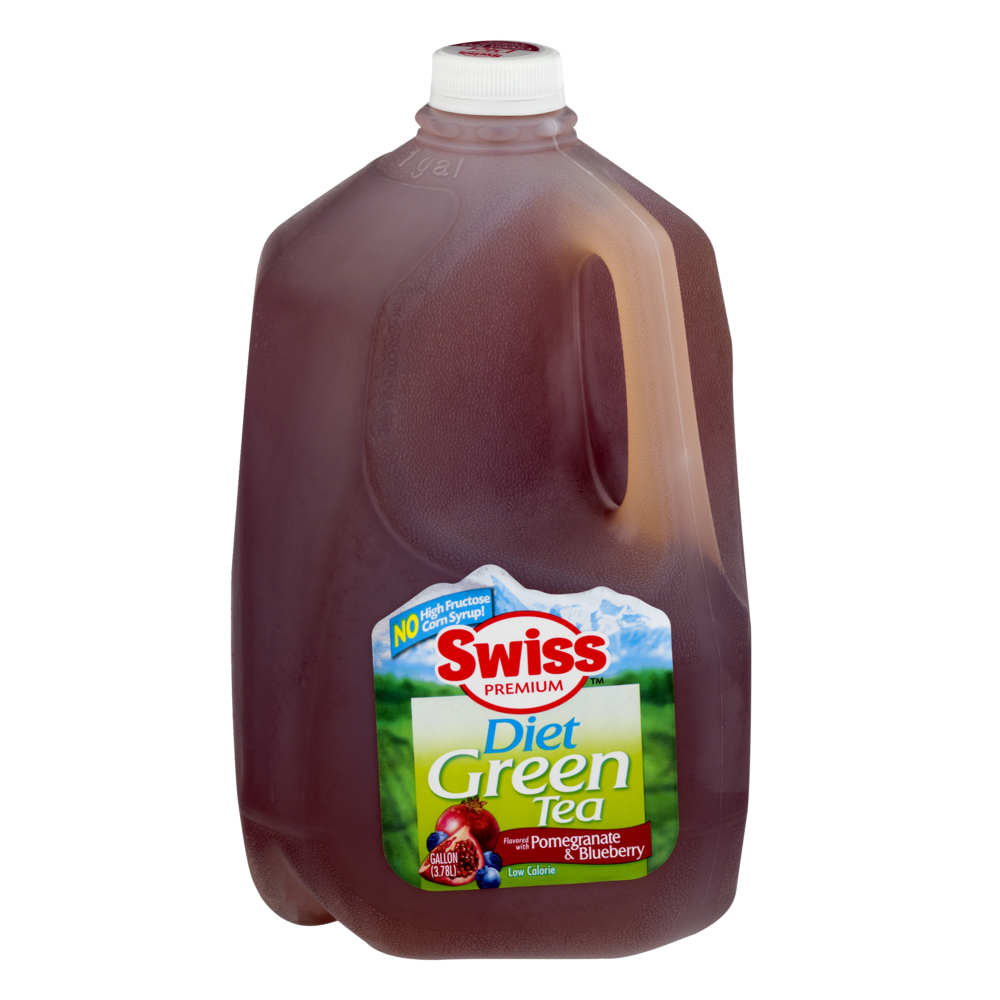 slide 1 of 1, Swiss Premium Diet Green Tea With Pomegranate and Blueberry, 4 qt