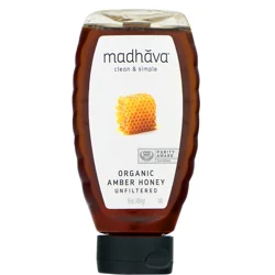 Madhava Organic Light Amber Squeeze Honey