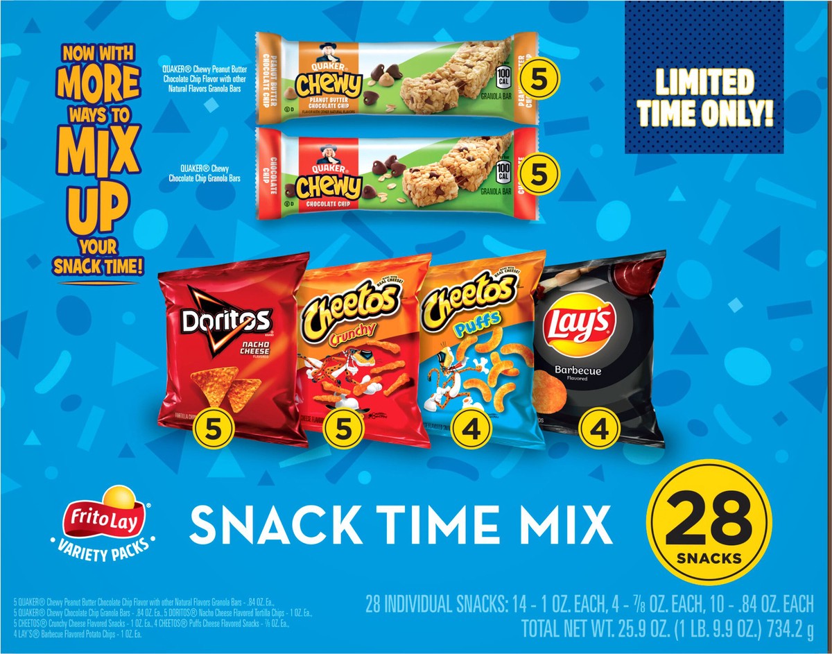 slide 1 of 11, Frito-Lay Fritolay Snacks Time Mix Variety 25.9 Oz 28 Count, 28 ct