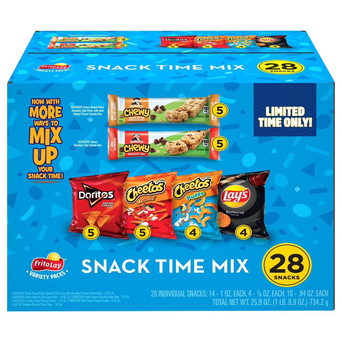 slide 11 of 11, Frito-Lay Fritolay Snacks Time Mix Variety 25.9 Oz 28 Count, 28 ct