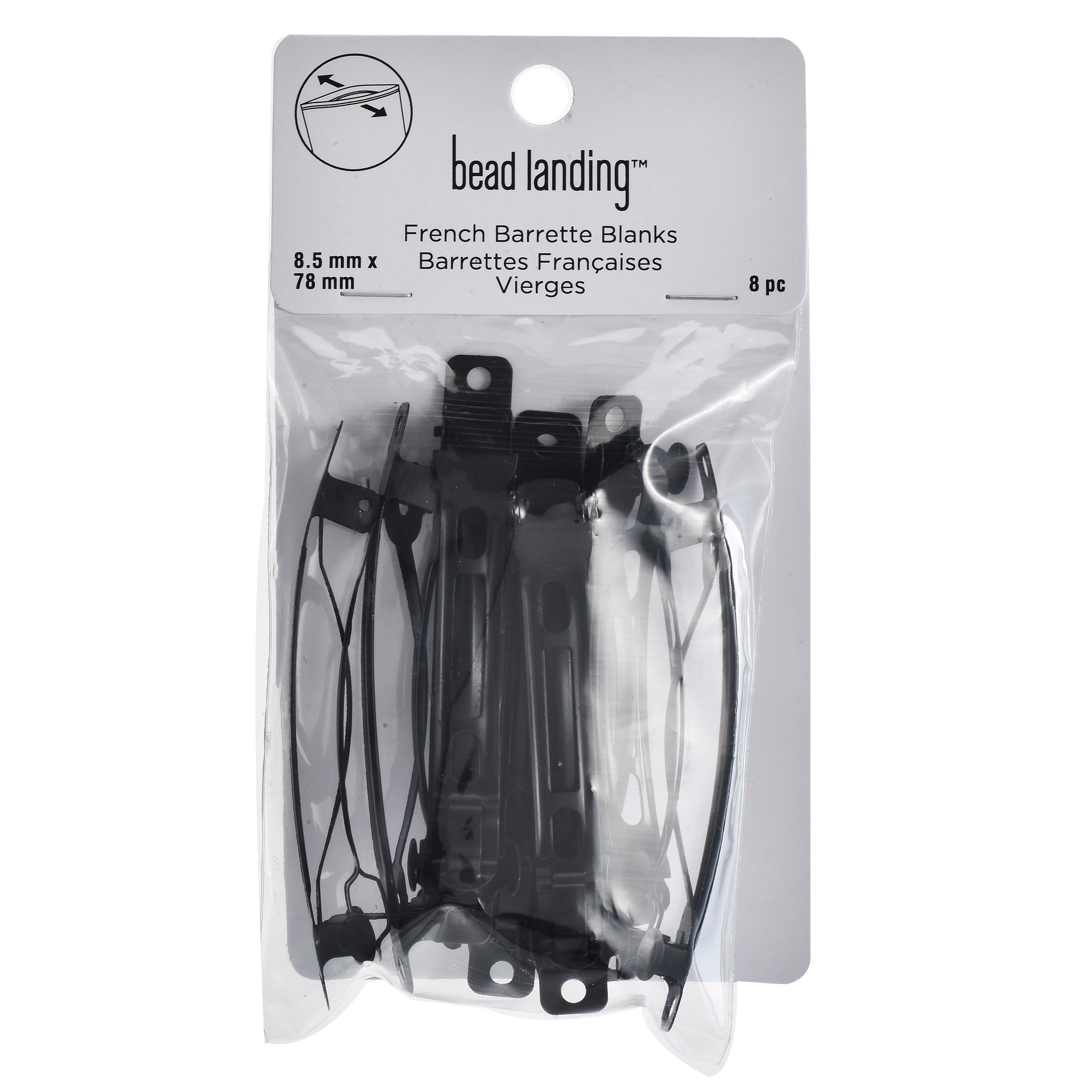 slide 3 of 3, 8.5mm French Barrette Blanks, 8ct. By Bead Landing, 5 mm