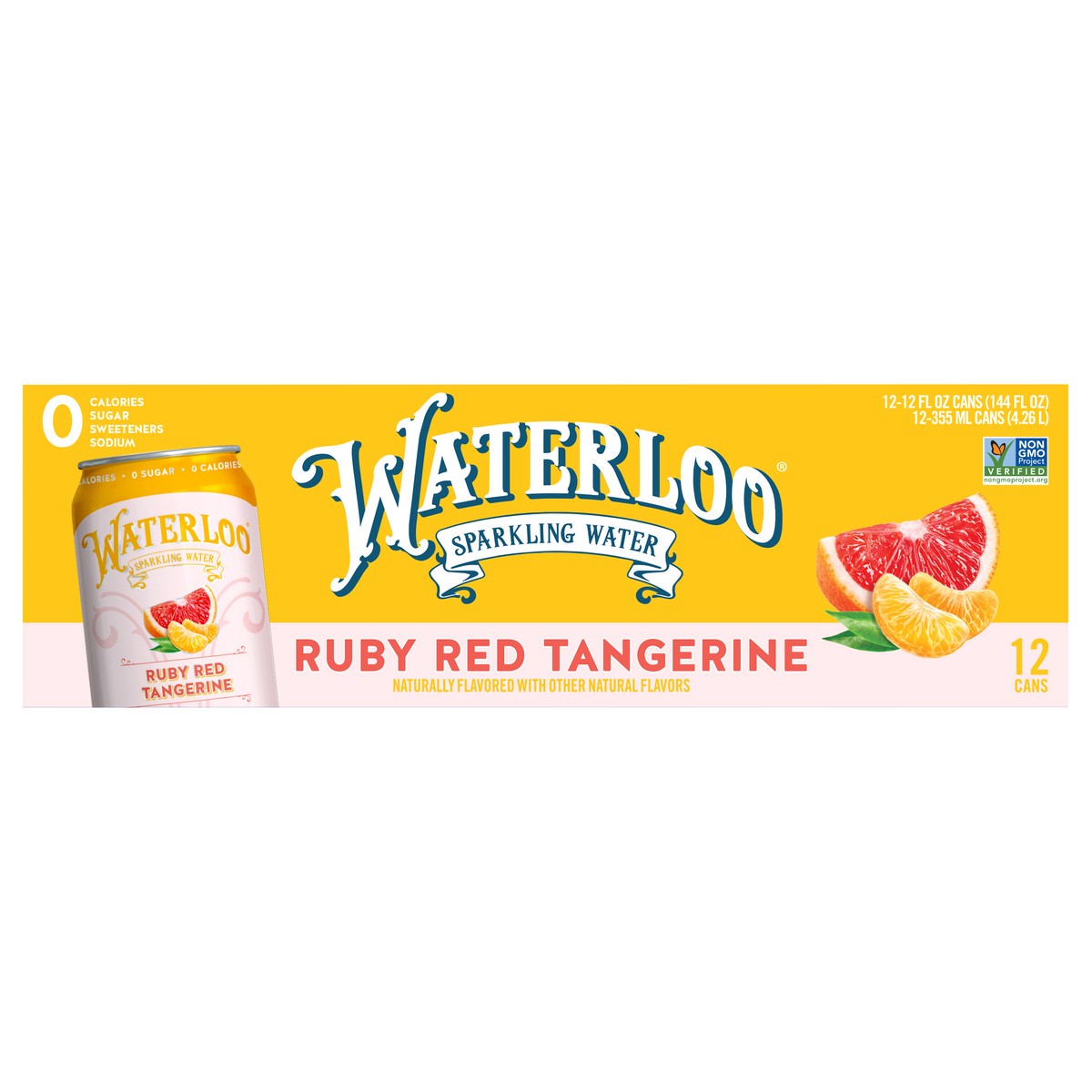 slide 5 of 8, Waterloo Sparkling Water, Ruby Red Tangerine, 12pk, 12 ct; 12 fl oz