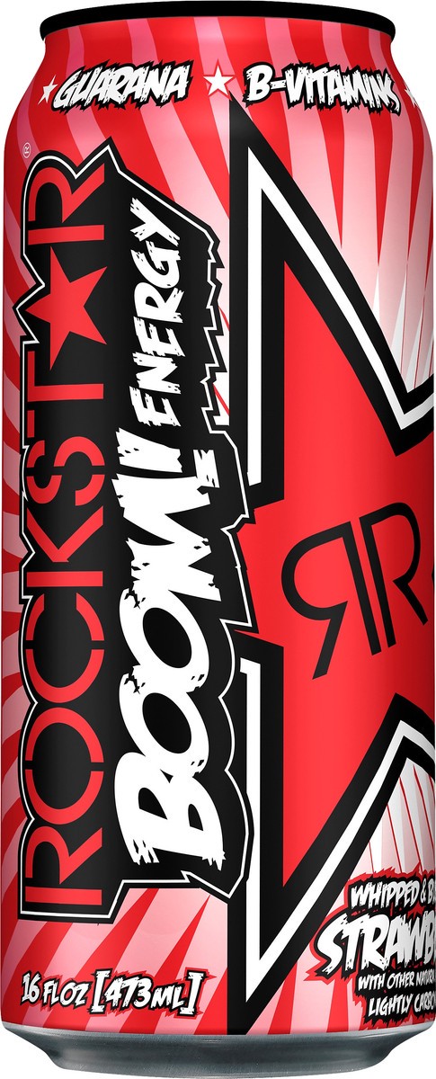 slide 4 of 4, Rockstar Boom Whipped Strawberry Energy Drink 16 Fluid Ounce Aluminum Can - 16 oz, 16 oz