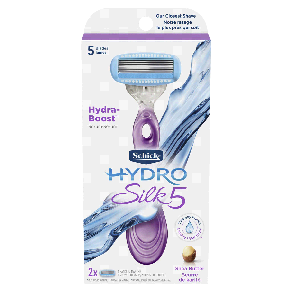 slide 1 of 1, Schick Hydro Silk Razor for Women with 2 Moisturizing Razor Blade Refills, 1 ct