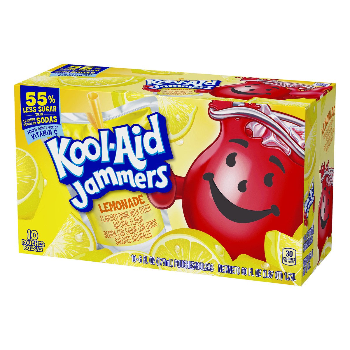 slide 4 of 10, Kool-Aid Jammers Lemonade Naturally Flavored Soft Drink, 10 ct Box, 6 fl oz Pouches, 10 ct