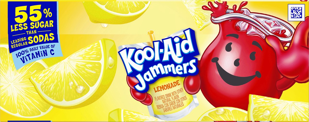 slide 6 of 10, Kool-Aid Jammers Lemonade Naturally Flavored Soft Drink, 10 ct Box, 6 fl oz Pouches, 10 ct