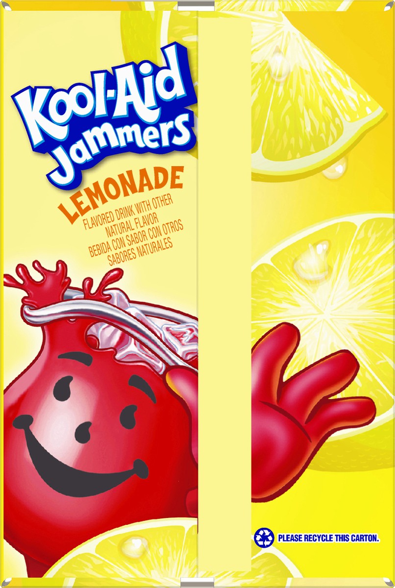 slide 8 of 10, Kool-Aid Jammers Lemonade Naturally Flavored Soft Drink, 10 ct Box, 6 fl oz Pouches, 10 ct