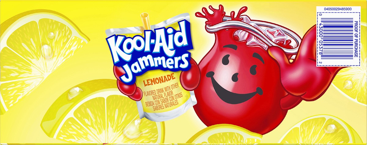 slide 2 of 10, Kool-Aid Jammers Lemonade Naturally Flavored Soft Drink, 10 ct Box, 6 fl oz Pouches, 10 ct