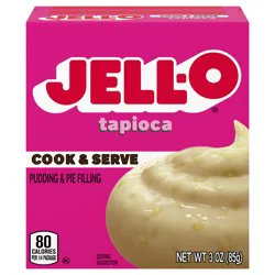 Jell-O Cook & Serve Tapioca Artificially Flavored Fat Free Pudding & Pie Filling Mix, 3 oz Box