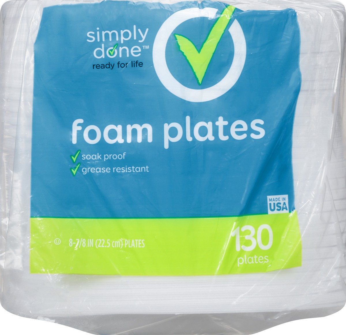 slide 11 of 11, Simply Done 8-7/8 Inch Foam Plates 130 130 ea Bag, 130 ct