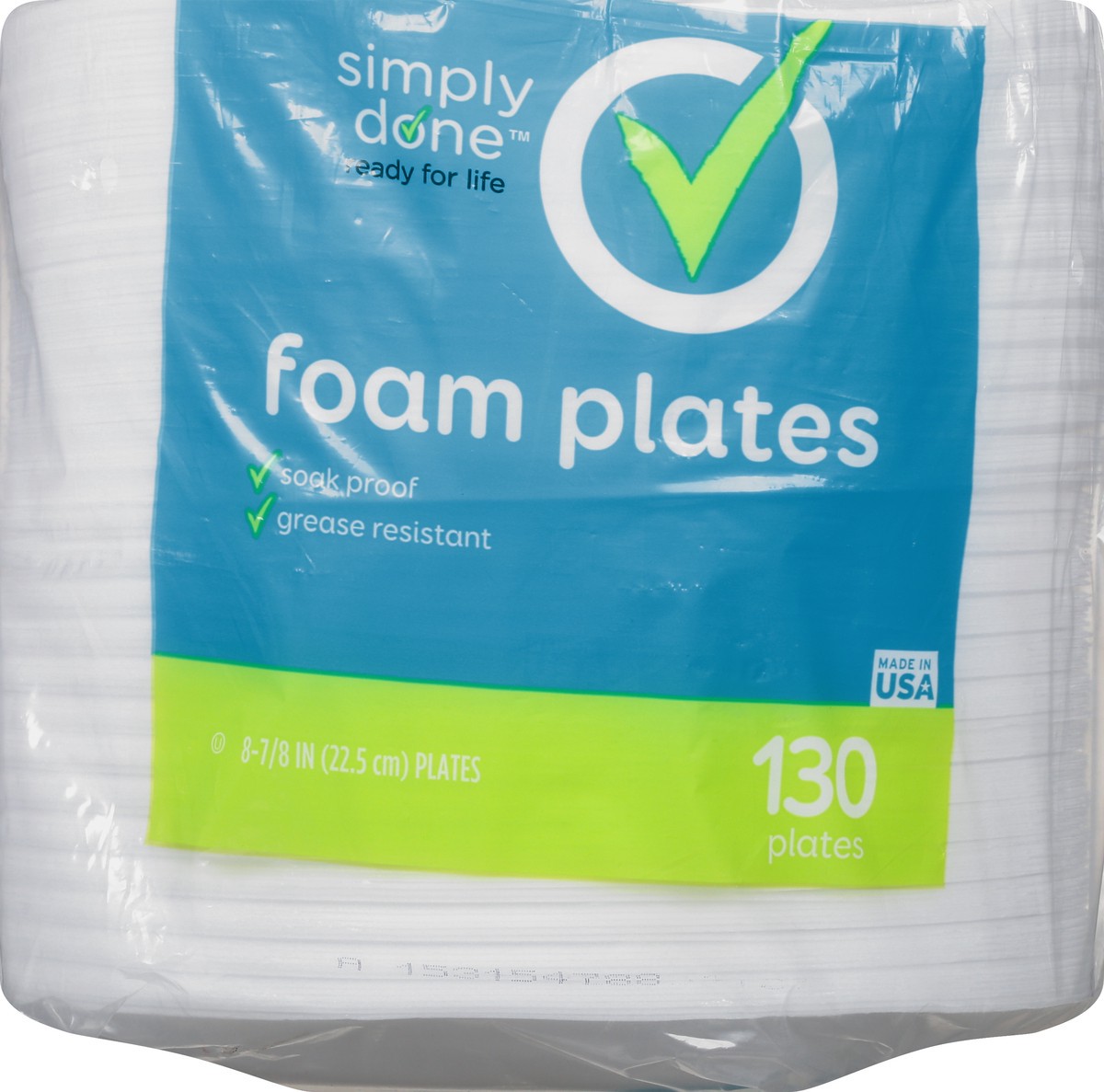 slide 6 of 11, Simply Done 8-7/8 Inch Foam Plates 130 130 ea Bag, 130 ct