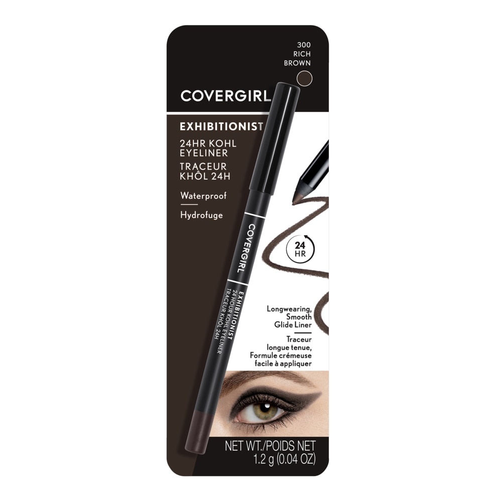 slide 1 of 1, Covergirl Exhibitionist 24 Hour 300 Rich Brown Kohl Eyeliner, 1 ct