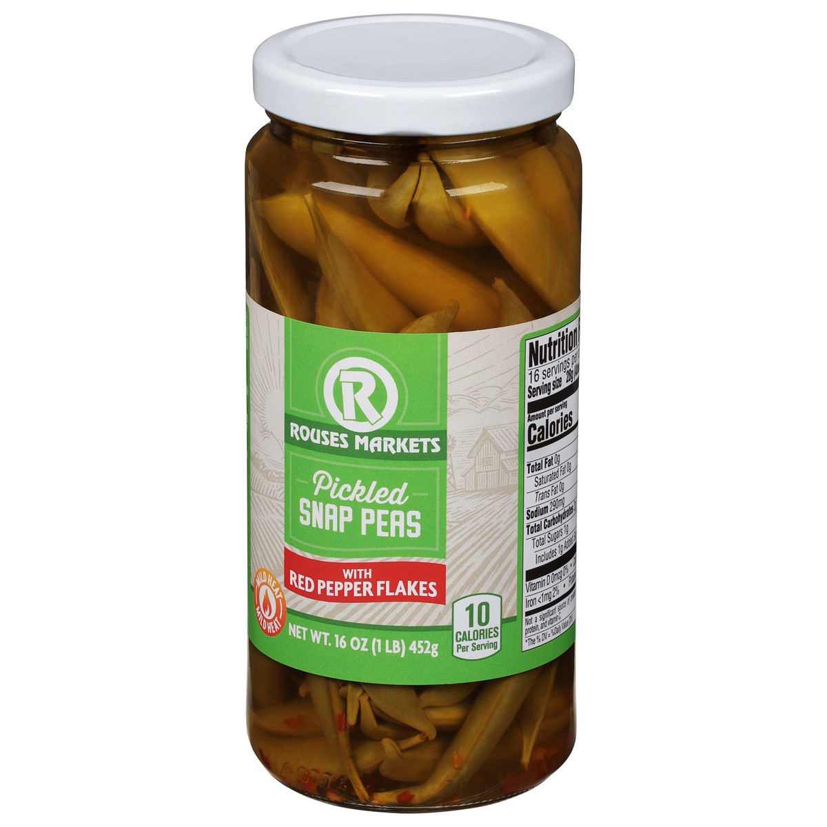 slide 6 of 12, Rouses Markets Pickled Snap Peas with Red Pepper Flakes 16 oz, 16 oz