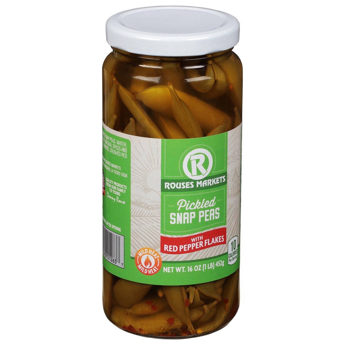 slide 12 of 12, Rouses Markets Pickled Snap Peas with Red Pepper Flakes 16 oz, 16 oz