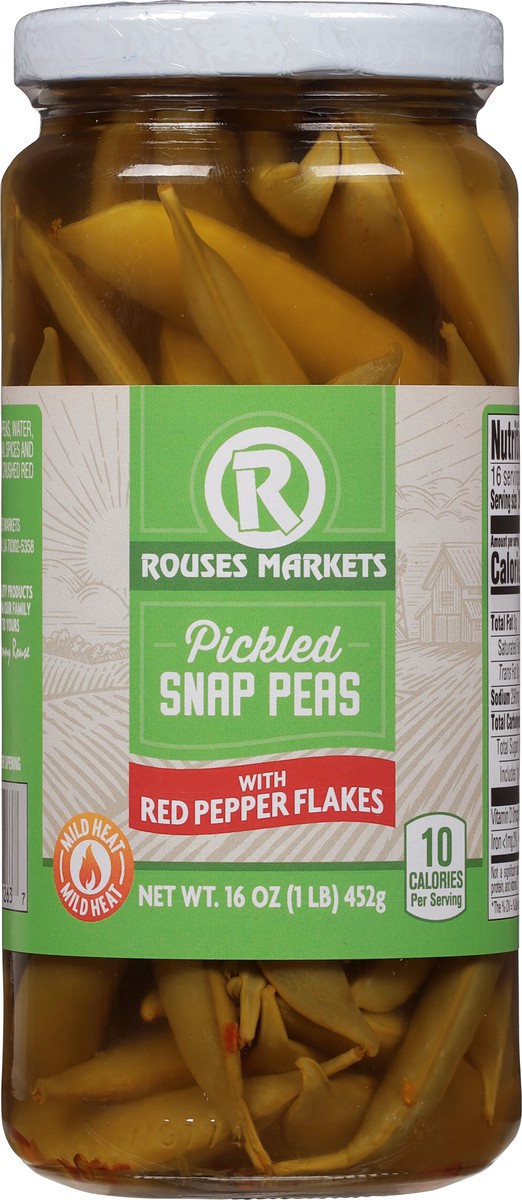 slide 2 of 12, Rouses Markets Pickled Snap Peas with Red Pepper Flakes 16 oz, 16 oz