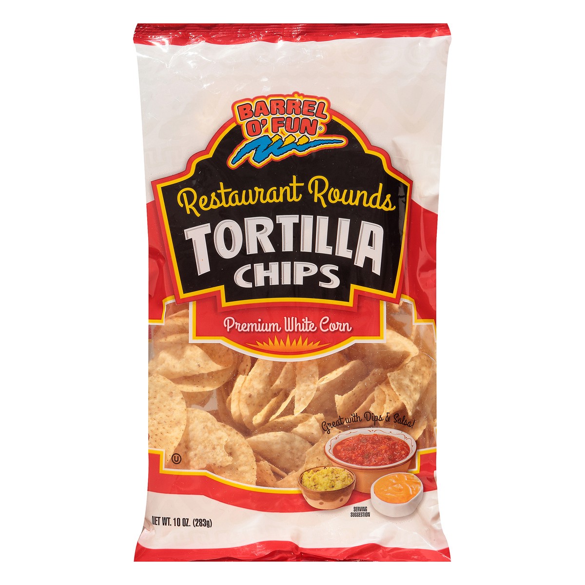 slide 6 of 9, Barrel O' Fun Restaurant Rounds Premium White Corn Tortilla Chips Bag, 1 ct