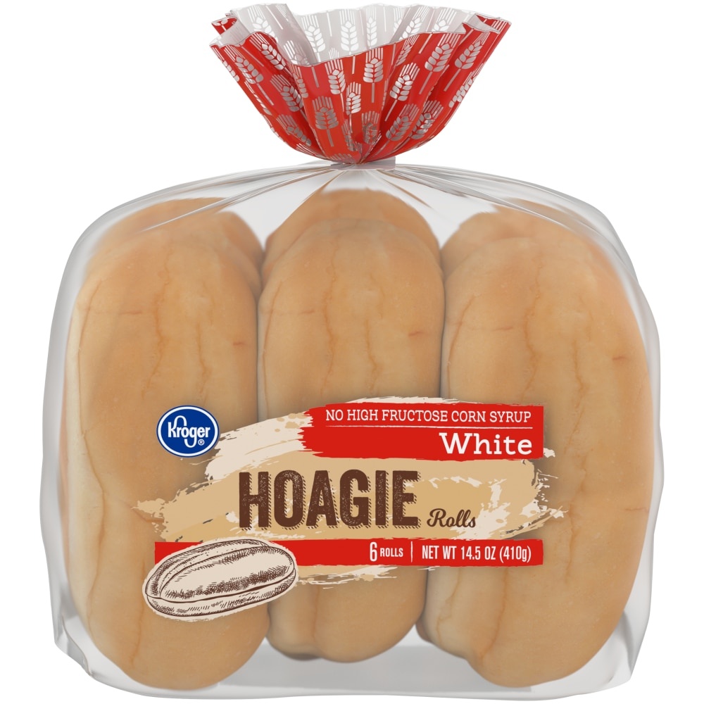 slide 1 of 1, Kroger White Hoagie Rolls, 14.5 oz
