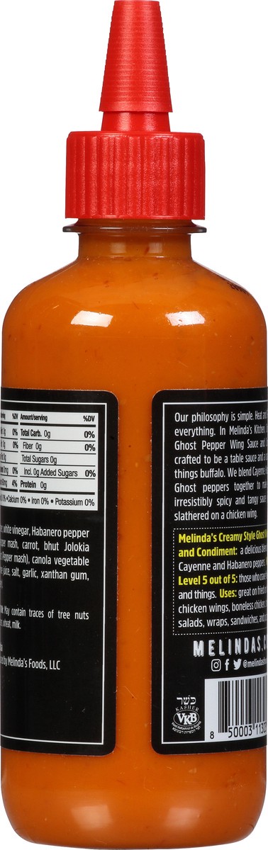 slide 8 of 9, Melinda's Creamy Style Ghost Pepper Wing Sauce and Condiment 12 fl oz, 12 fl oz