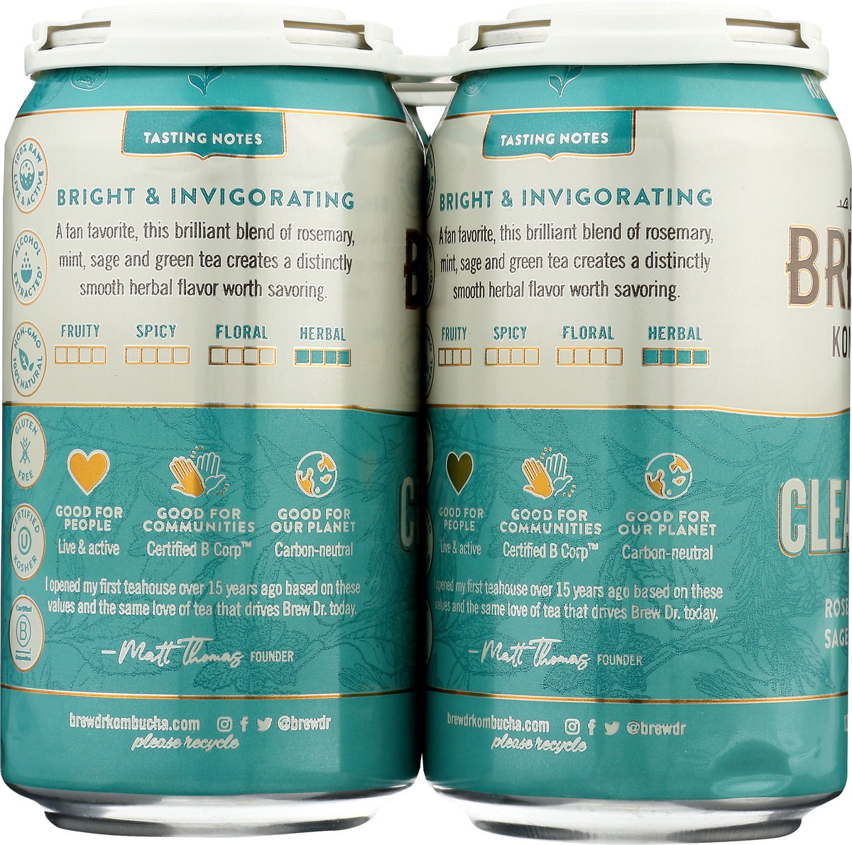 slide 9 of 12, Brew Dr. Brew Dr Kombucha Clear Mind 12oz, 4 ct; 12 fl oz