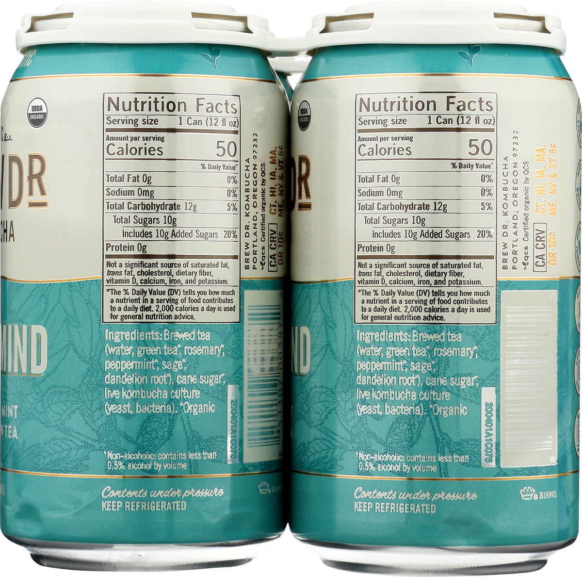 slide 5 of 12, Brew Dr. Brew Dr Kombucha Clear Mind 12oz, 4 ct; 12 fl oz