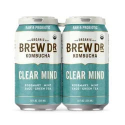 Brew Dr. Kombucha Organic Clear Mind Kombucha Can 12 fl oz
