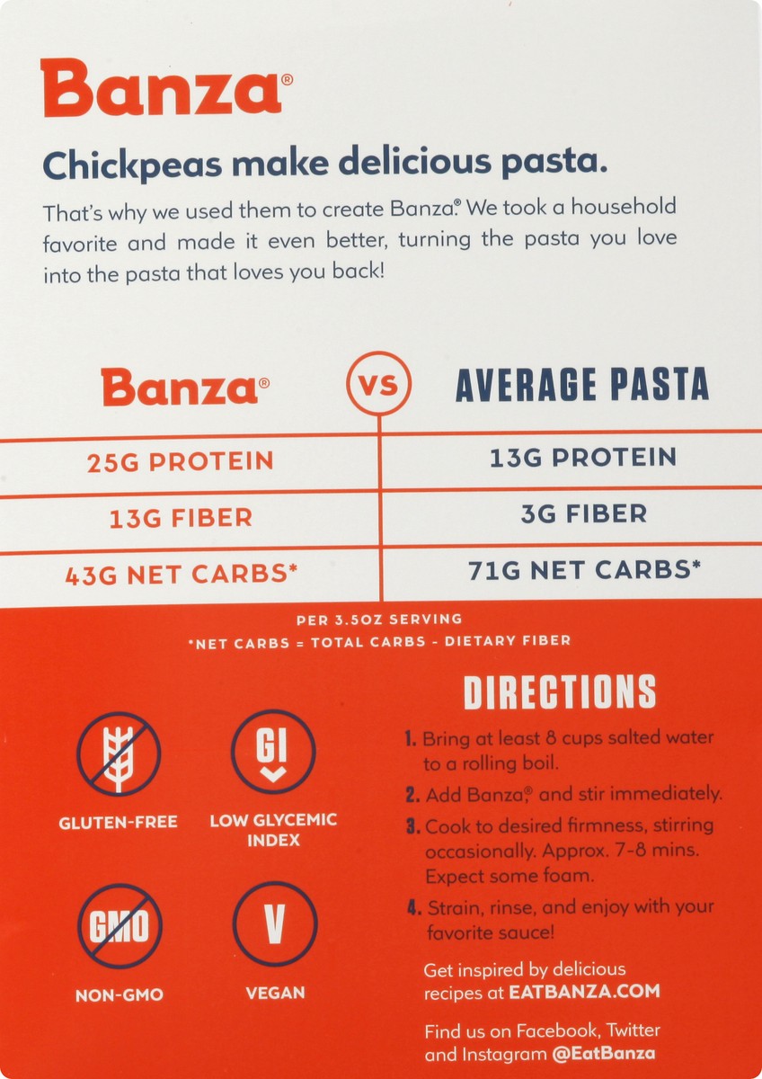 slide 2 of 9, Banza Chickpea Wheels Pasta, 8 oz