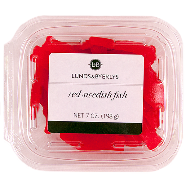 slide 1 of 1, L&B Red Swedish Fish Candy, 7 oz