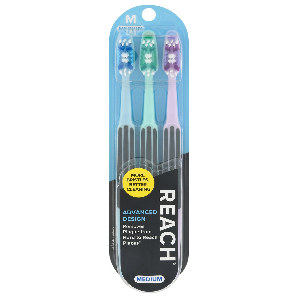 slide 1 of 9, REACH Medium Advanced Design Toothbrush 3 ea, 2 ct