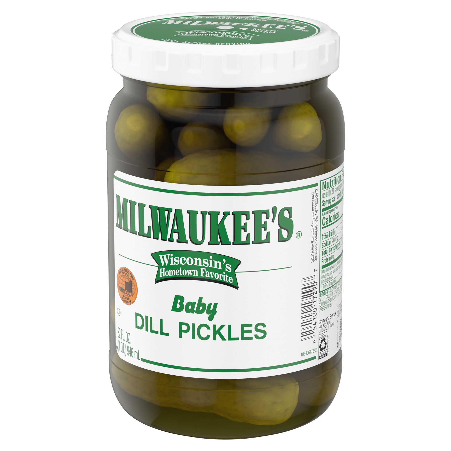 slide 3 of 5, Milwaukee's Baby Dill Pickles, 32 oz., 32 fl oz