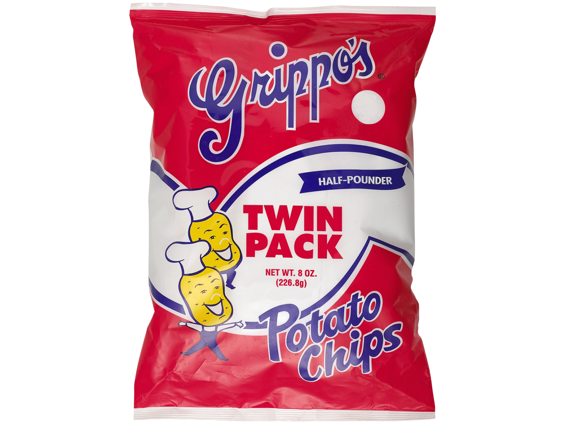 slide 1 of 1, Grippo's Twin Pack Potato Chips, 8 oz