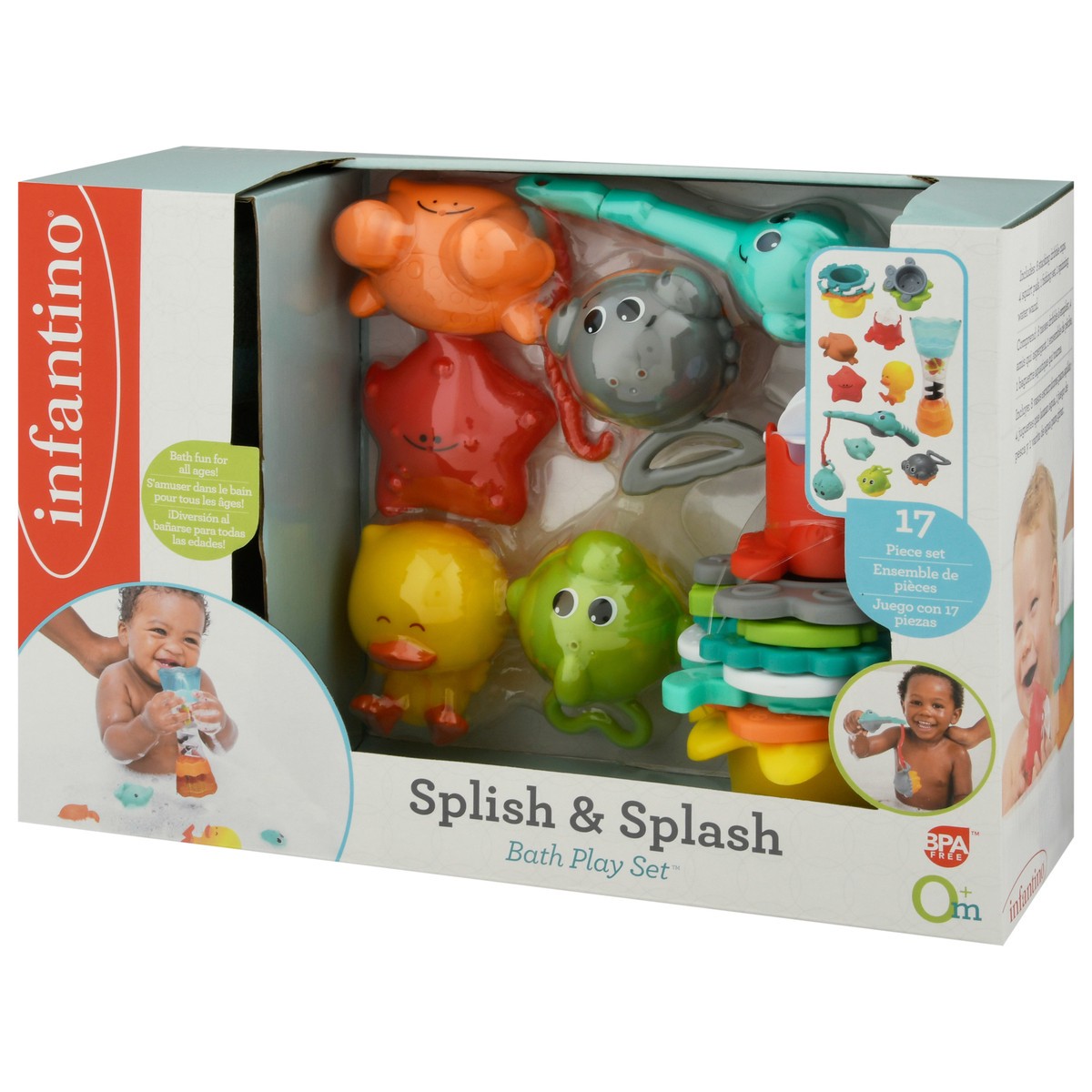 Jouets de bain, Deluxe Splish & Splash set de 23 pièces - Infantino, Lot de  6 jouets de bain Rigolos, lot de 5 Jouets de Bain Aspergeurs multicolor,  JOUET DE BAIN SOPHIE