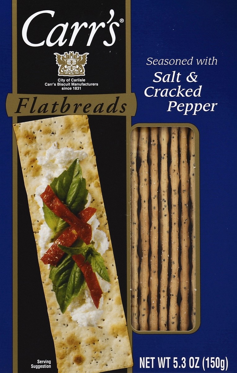 slide 4 of 5, Carr's Salt & Cracked Pepper Flatbreads, 5.3 oz