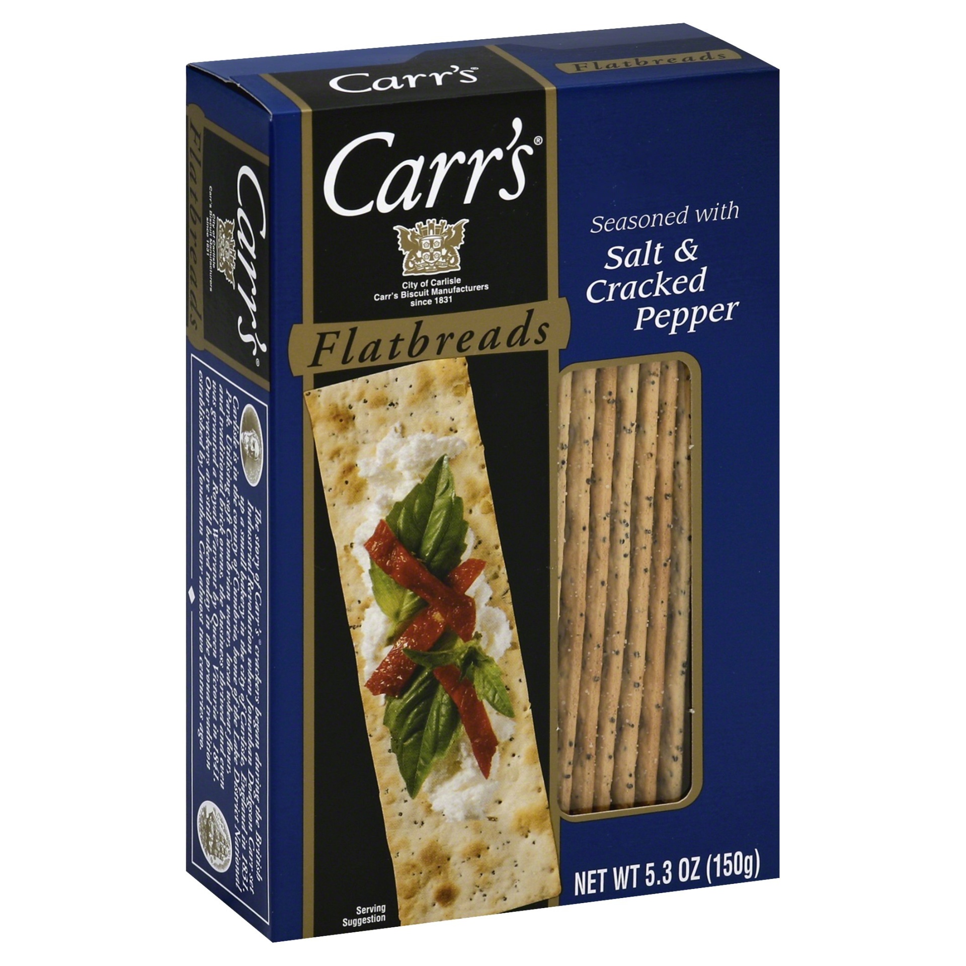 slide 1 of 5, Carr's Salt & Cracked Pepper Flatbreads, 5.3 oz