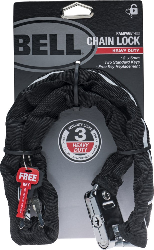 slide 1 of 3, Bell Rampage 400 Heavy Duty Chain Lock, 3 in