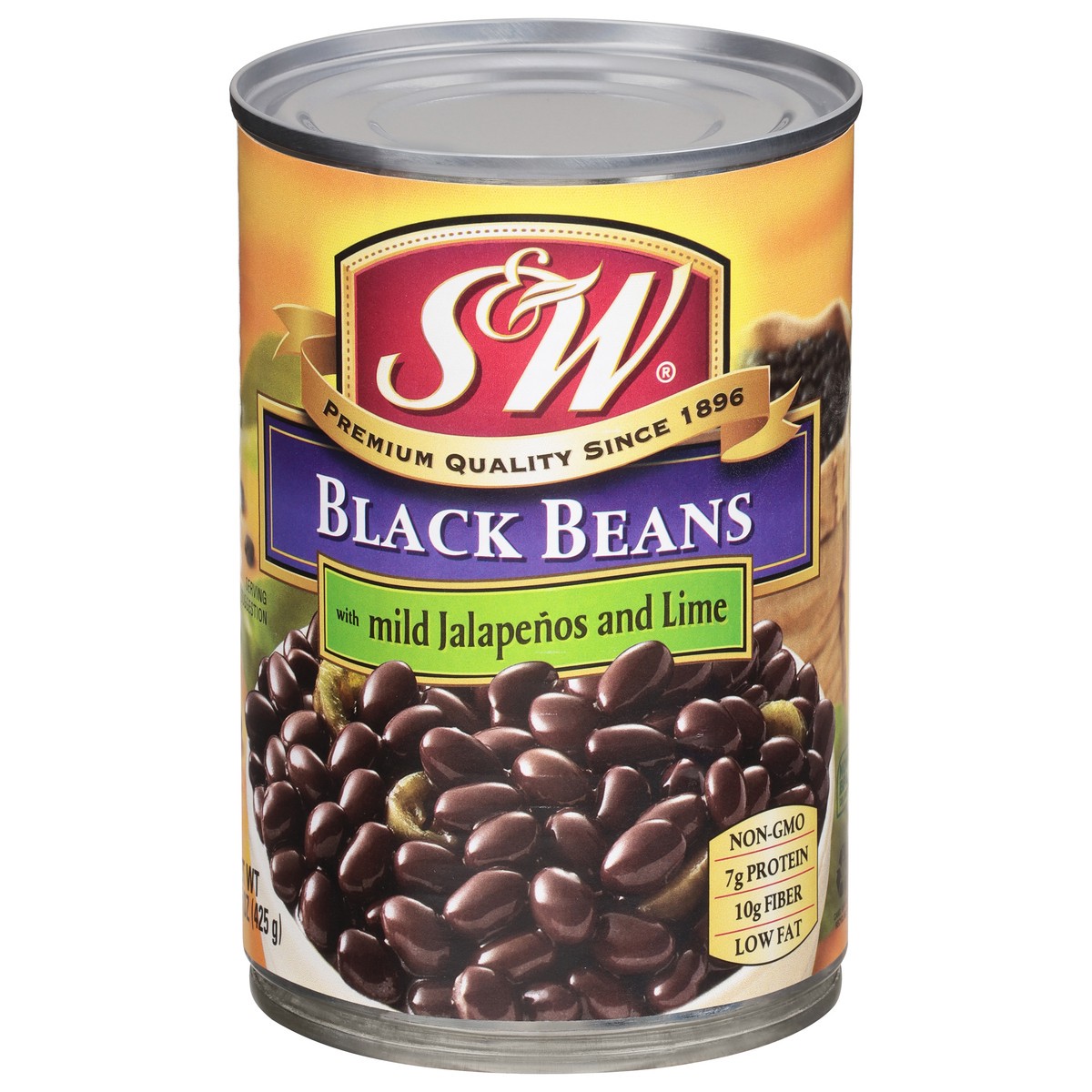 slide 1 of 11, S&W Black Beans with Mild Jalapenos and Lime 15 oz, 15 oz