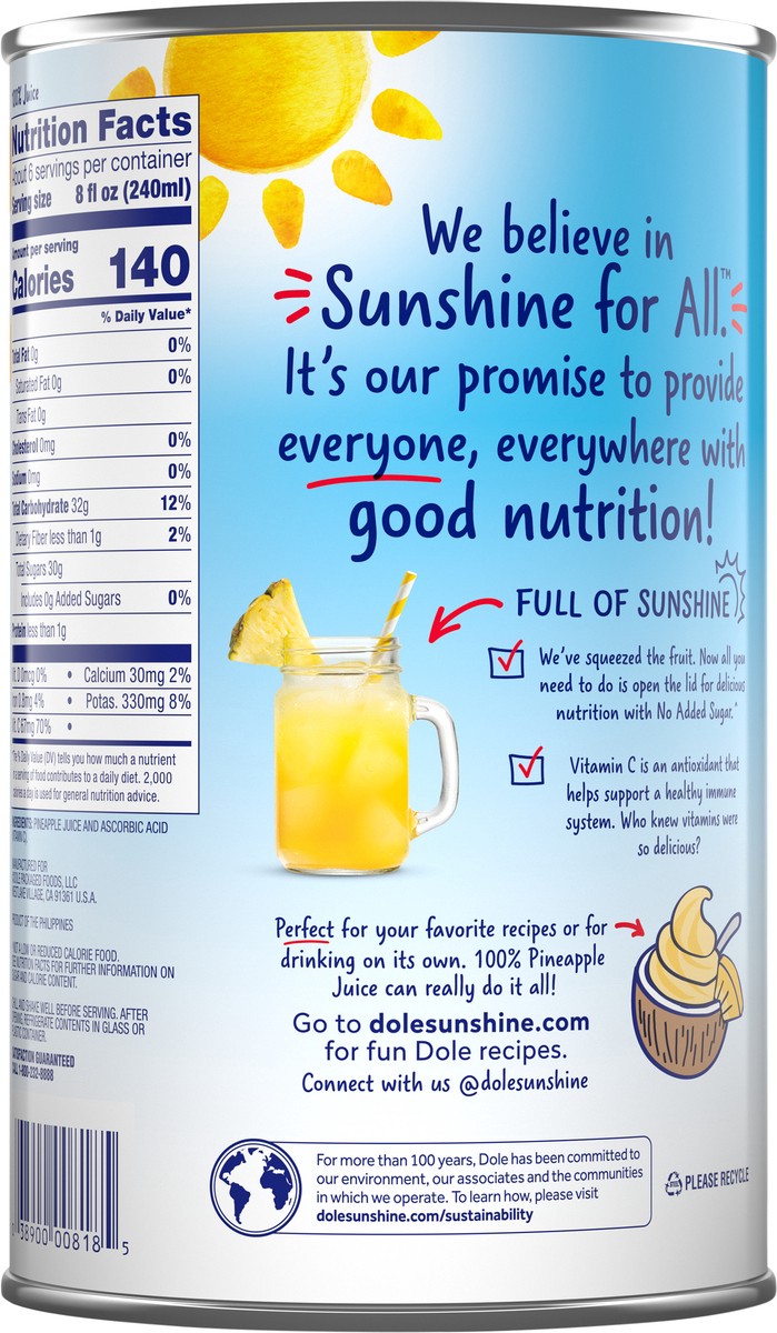 slide 5 of 9, Dole 100% Juice, 46 fl oz