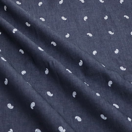 slide 1 of 2, Fabric Merchants Chambray Paisley Cotton Fabric, 57 in